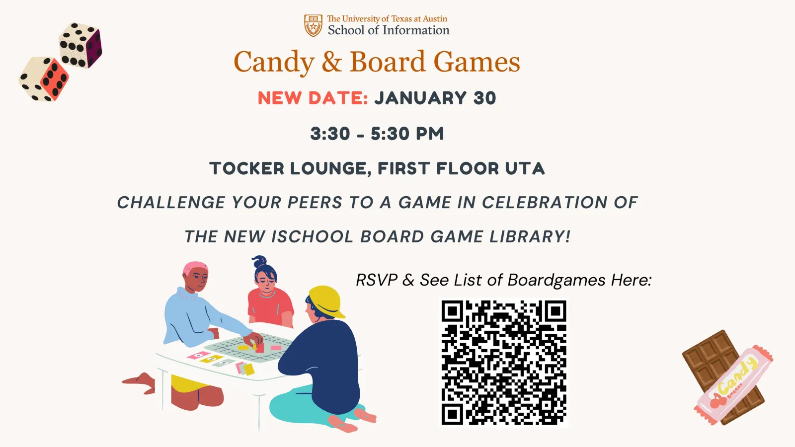 Candy and board games flyer