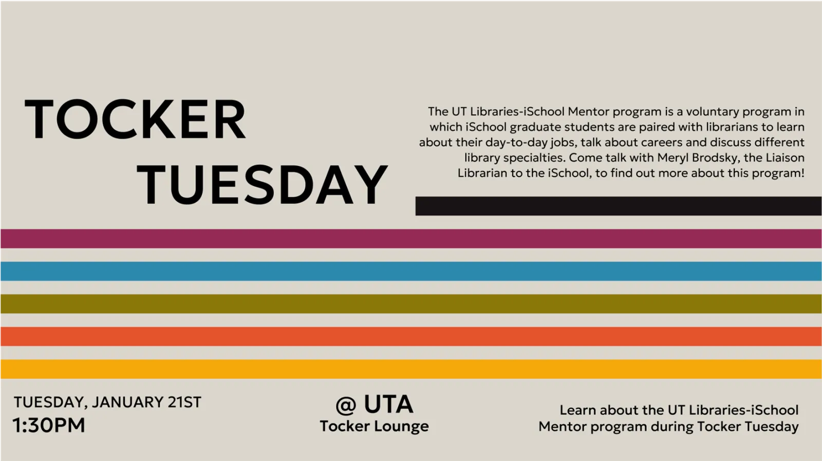 Tocker Tuesday UT Libraries flyer