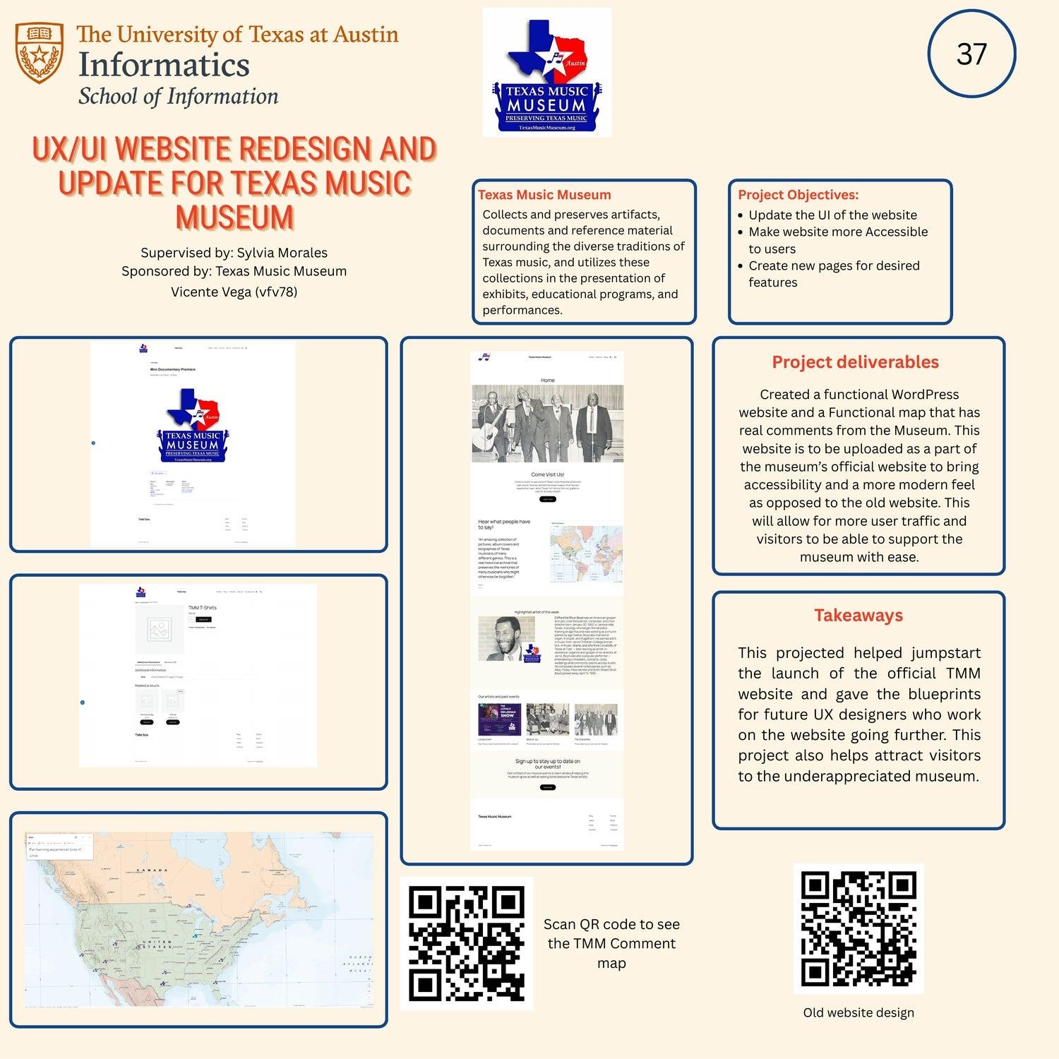 UX/UI Website Redesign and Update for Texas Music Museum