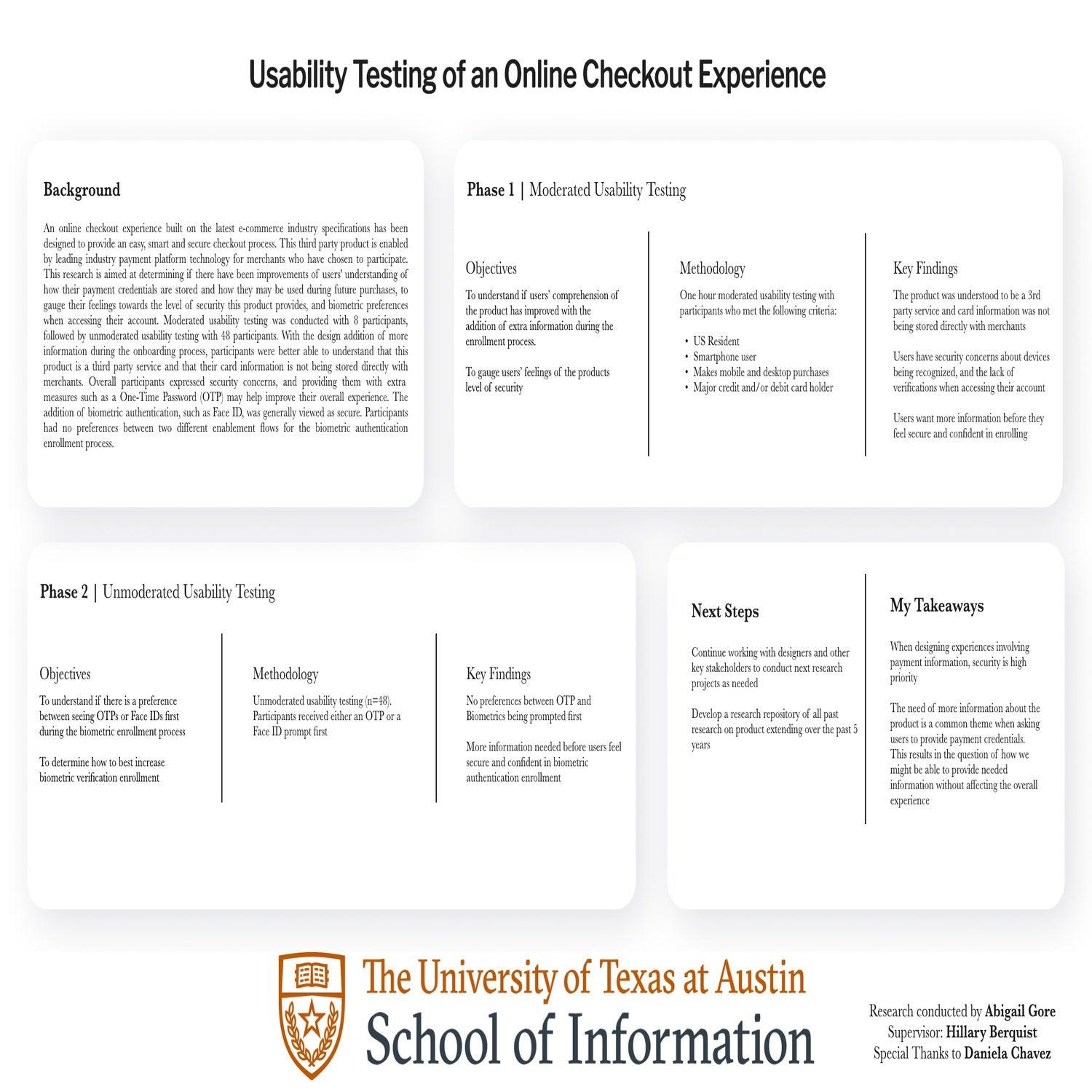 Usability Testing of an Online Checkout Experience