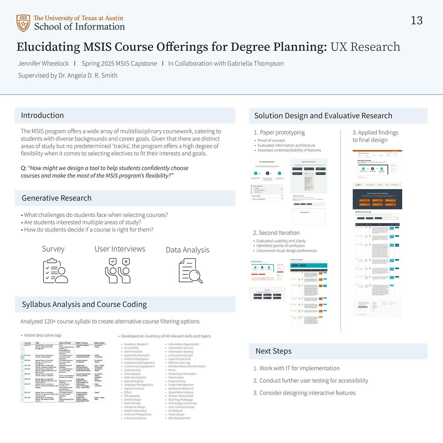Elucidating MSIS Course Offerings for Degree Planning: UX Research