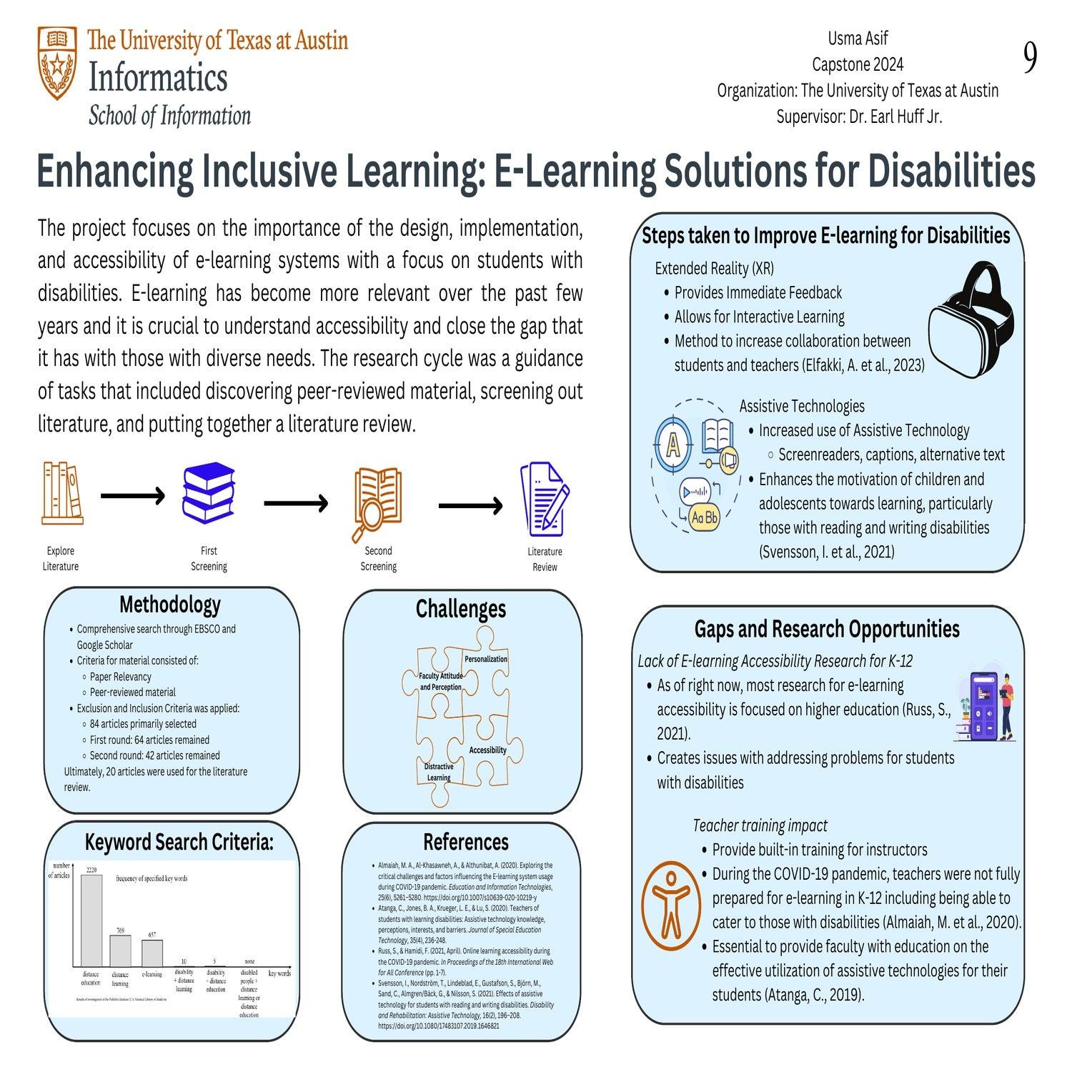 Enhancing Inclusive Learning: E-Learning Solutions for Disabilities