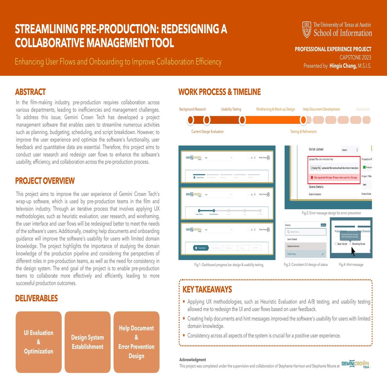 Redesigning and Optimizing the User Experience of the Pre-production Project Management Collaboration Tool