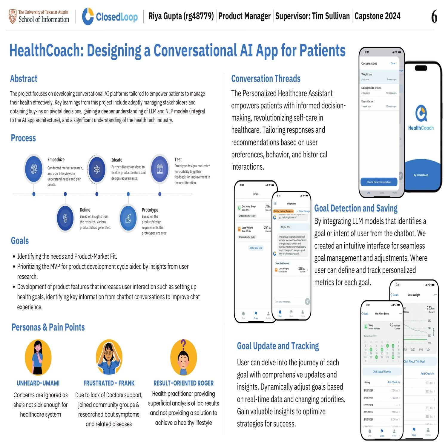 HealthCoach: Designing a Conversational AI App for Patients