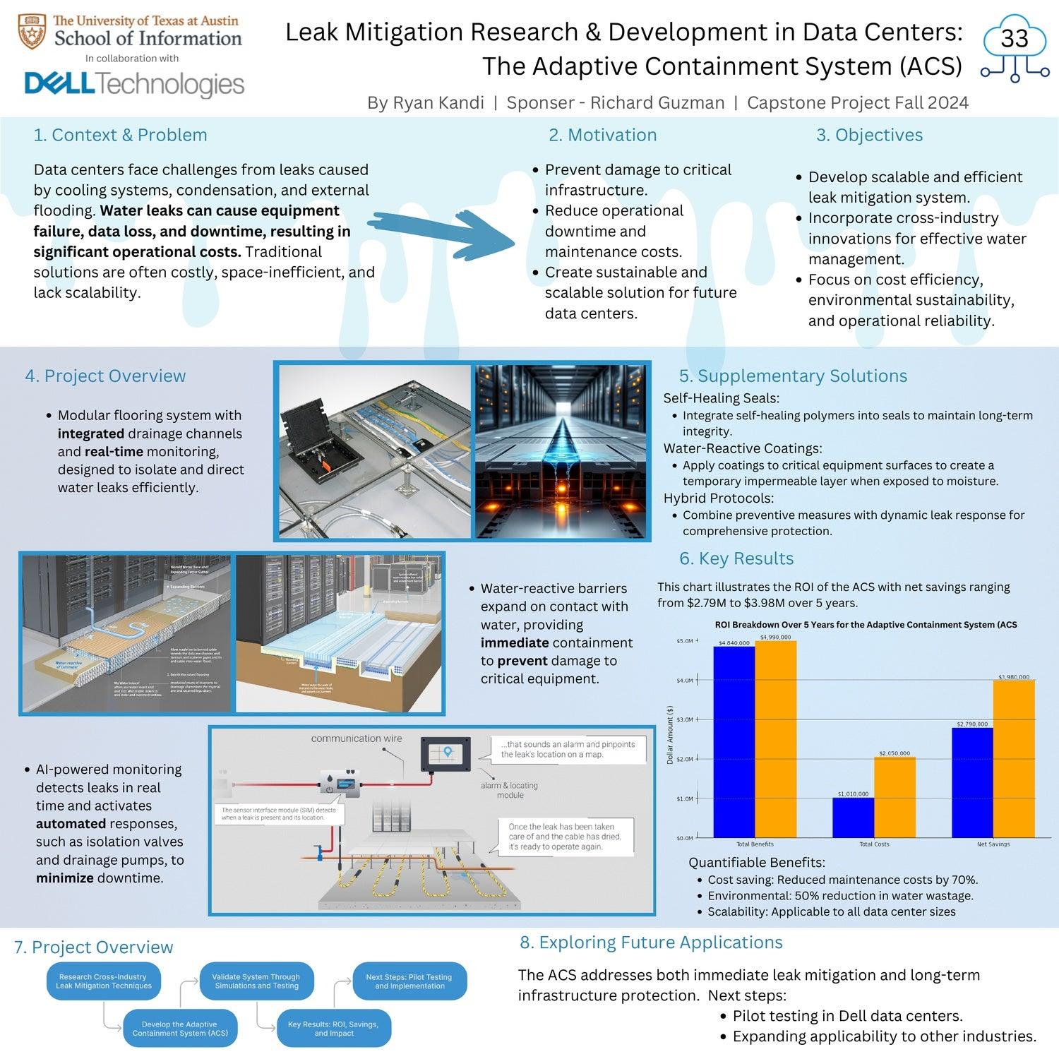 Leak Mitigation Research & Development in Data Centers: The Adaptive Containment System (ACS)