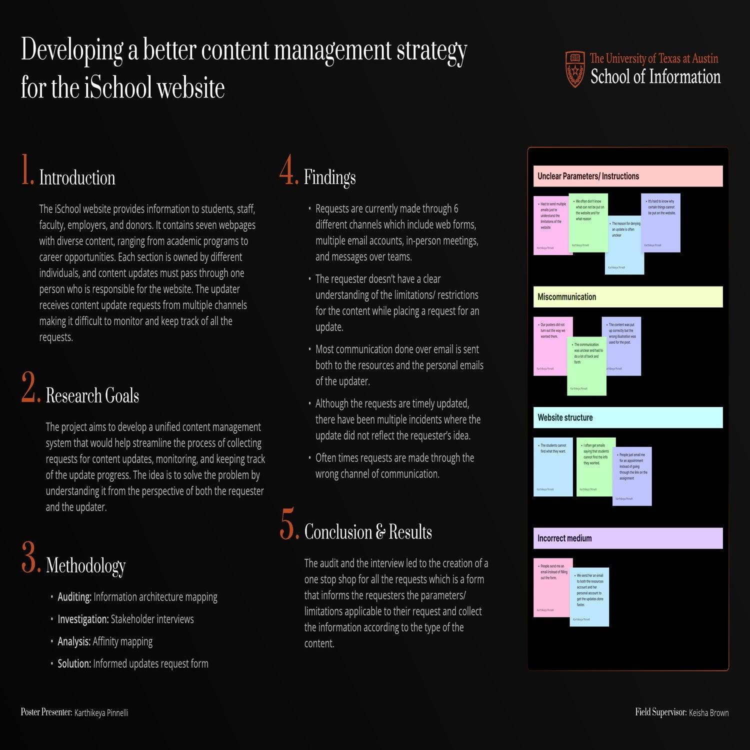 Developing a better content management strategy for the iSchool website
