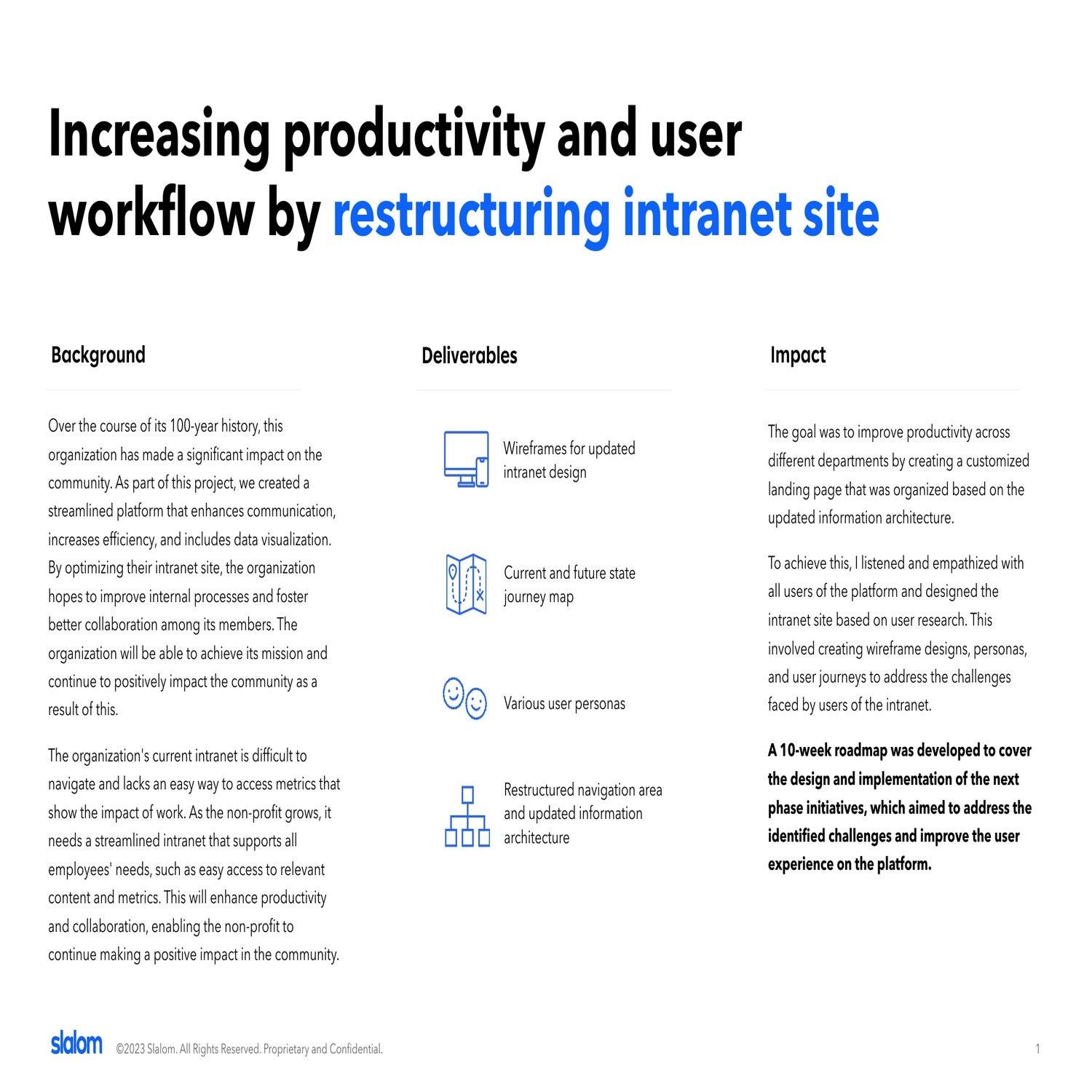 Improving internal non-profit user platform to increase workflow and community