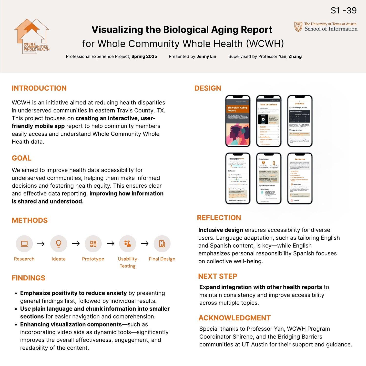 Visualizing the Biological Aging Report for Whole Community Whole Health (WCWH)