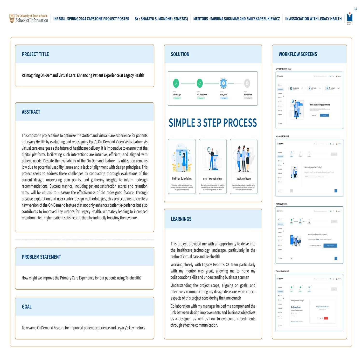 Reimagining On-Demand Virtual Care: Enhancing Patient Experience at Legacy Health