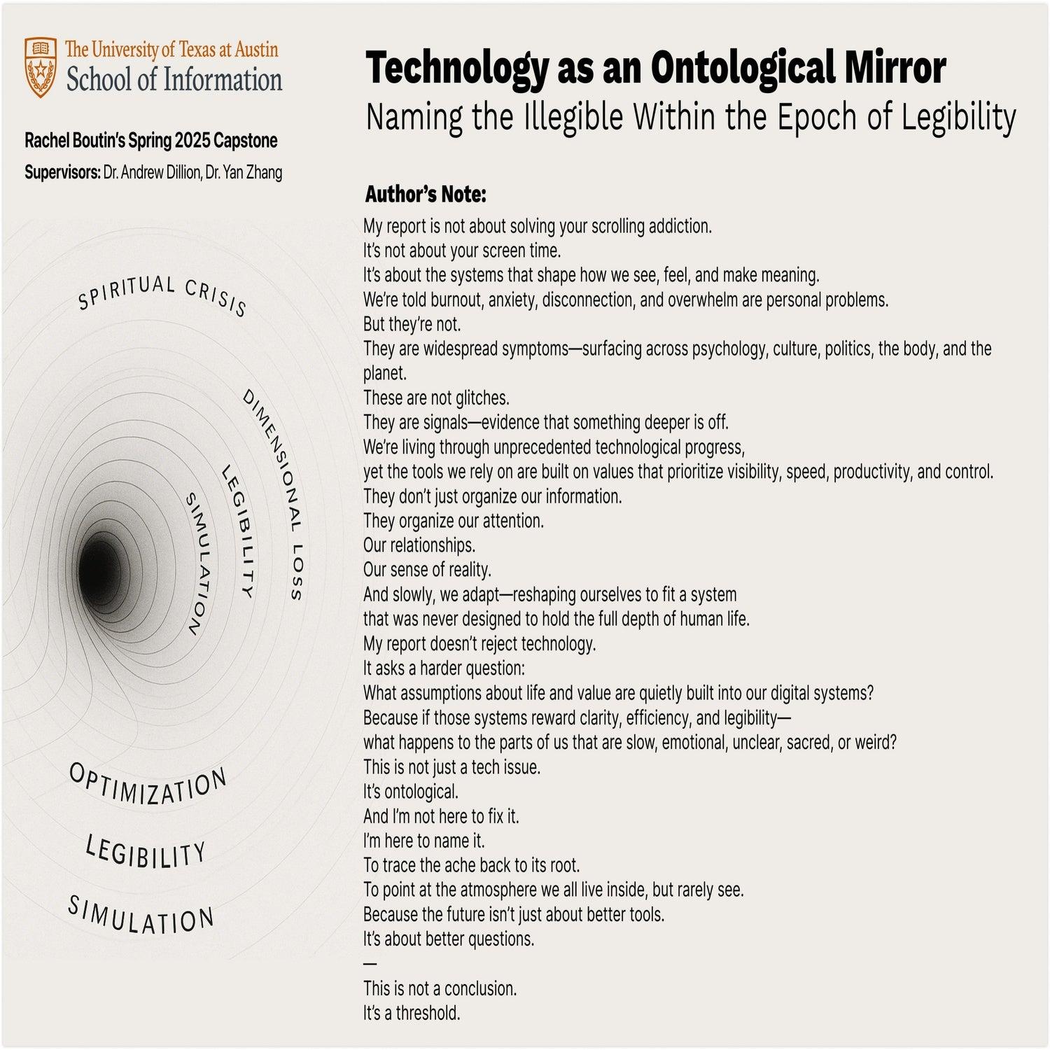 Technology as an Ontological Mirror: Naming the Illegible Within the Epoch of Legibility