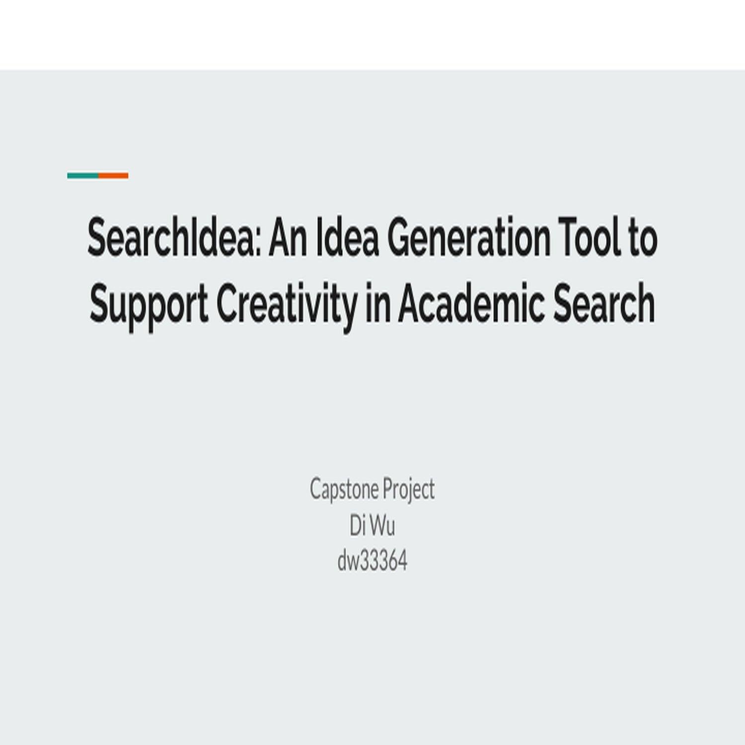 SearchIdea - an idea creation online system