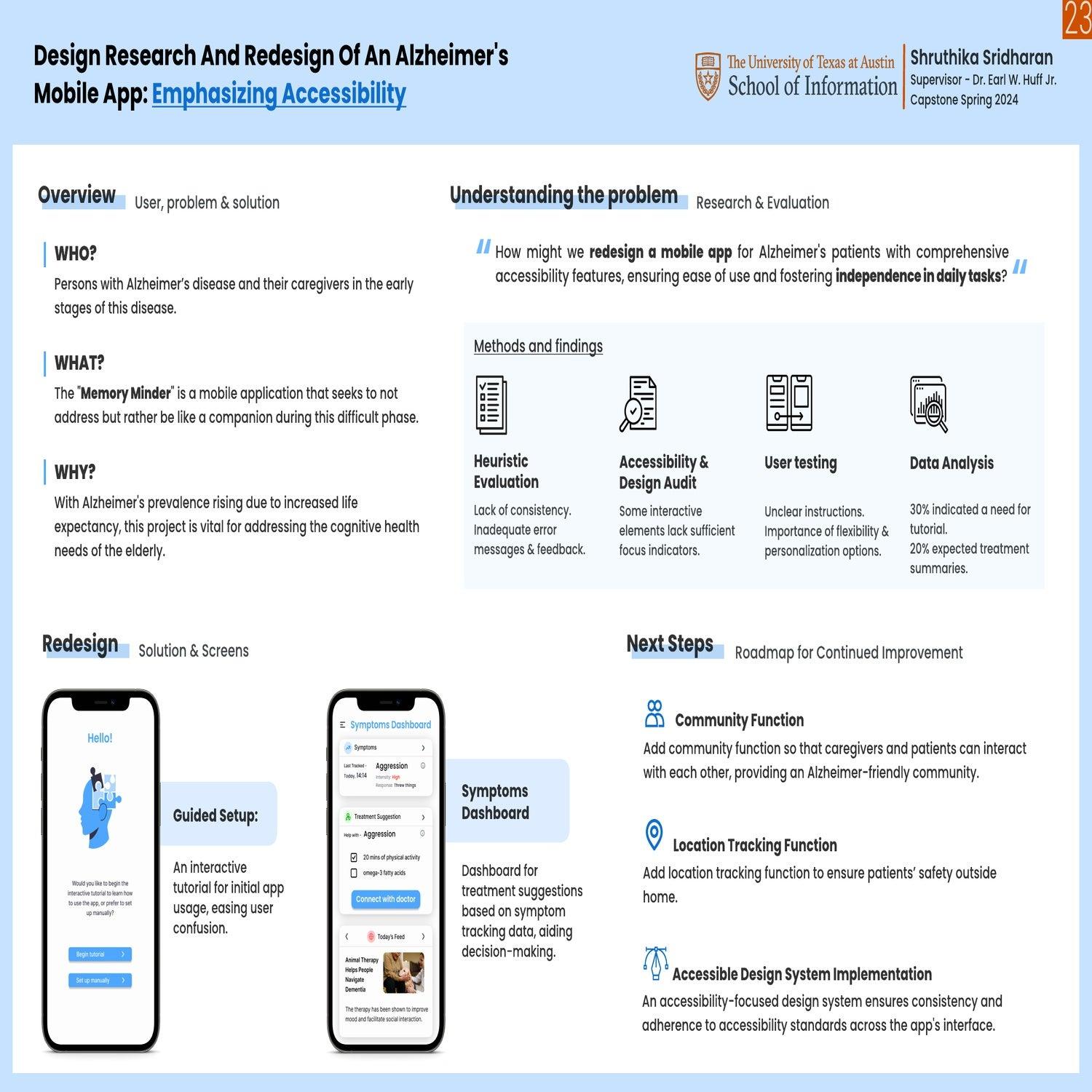 Design Research and Redesign of an Alzheimer's Mobile App: Emphasizing Accessibility