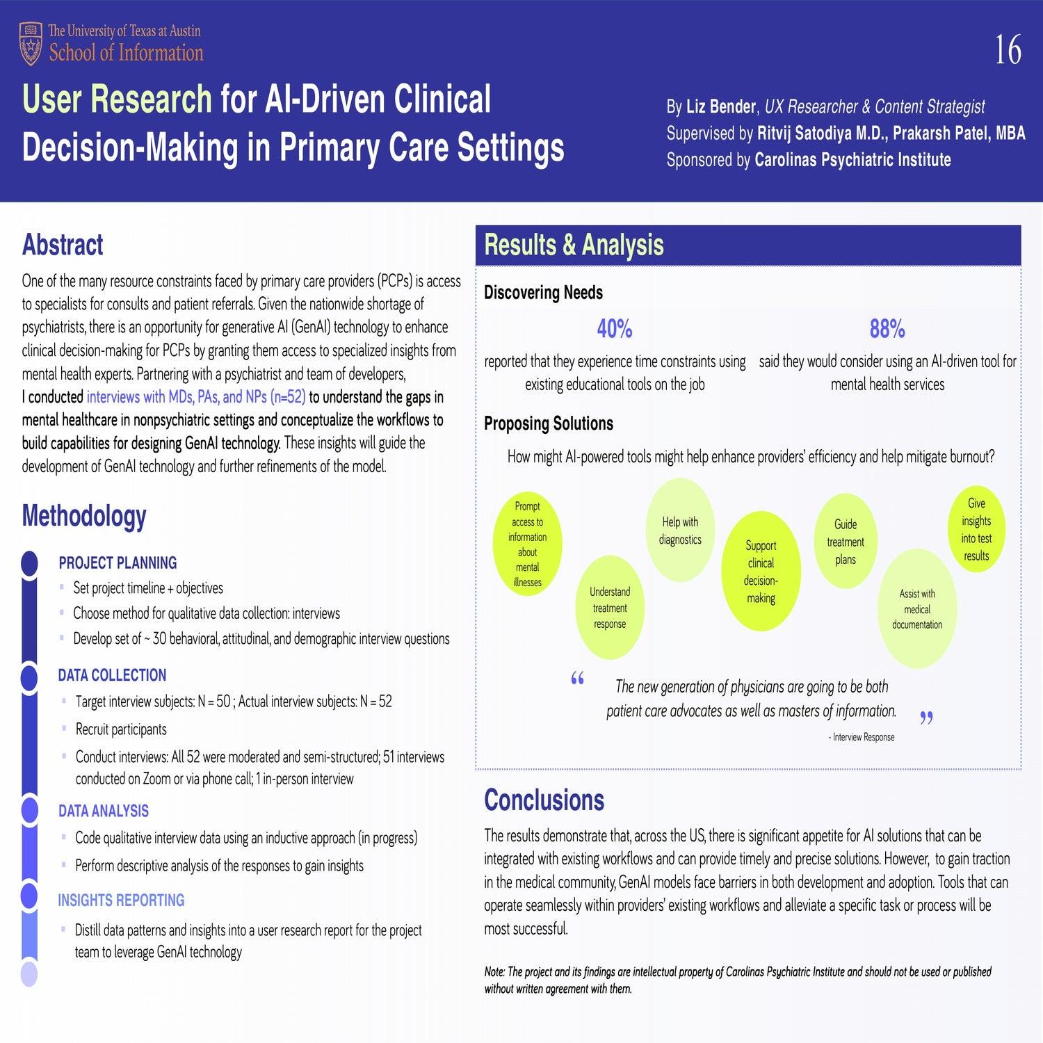 User Research for AI-Driven Clinical Decision-Making in Primary Care Settings