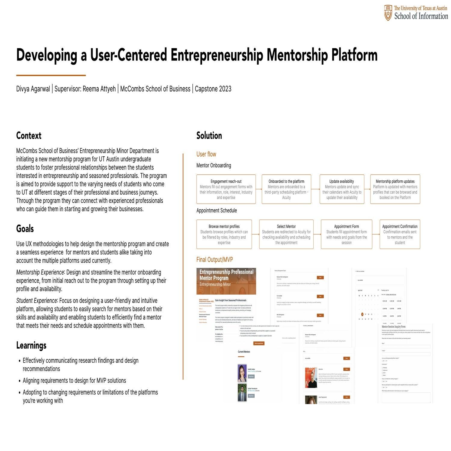 Developing a User-Centered Entrepreneurship Mentorship Platform