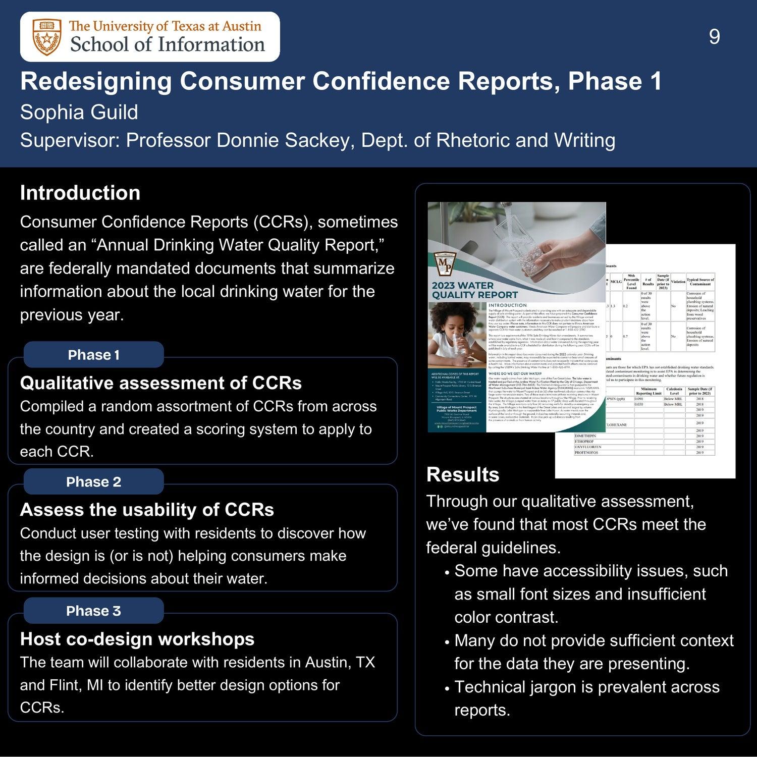 Redesigning Consumer Confidence Reports, Phase 1