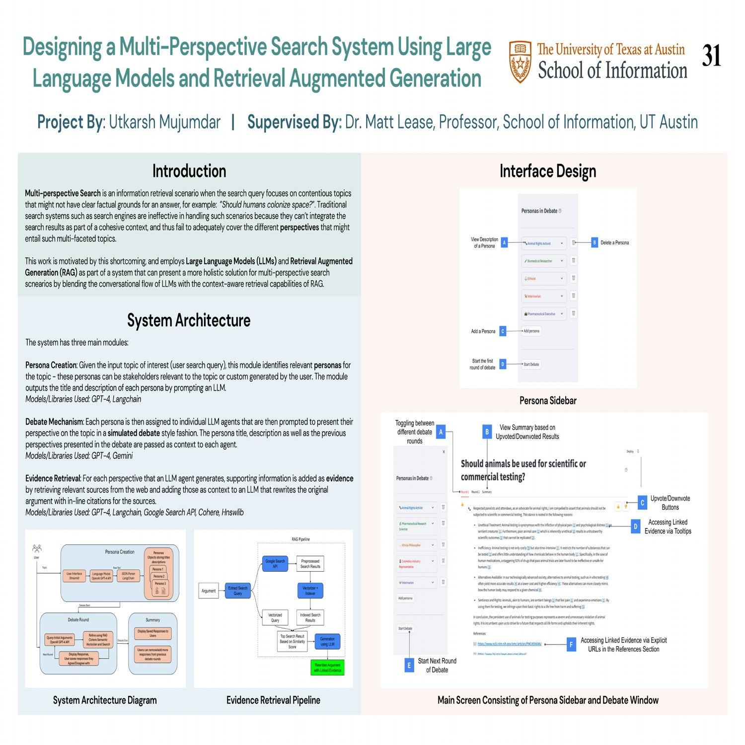 Designing a Multi-Perspective Search System Using Large Language Models and Retrieval Augmented Generation
