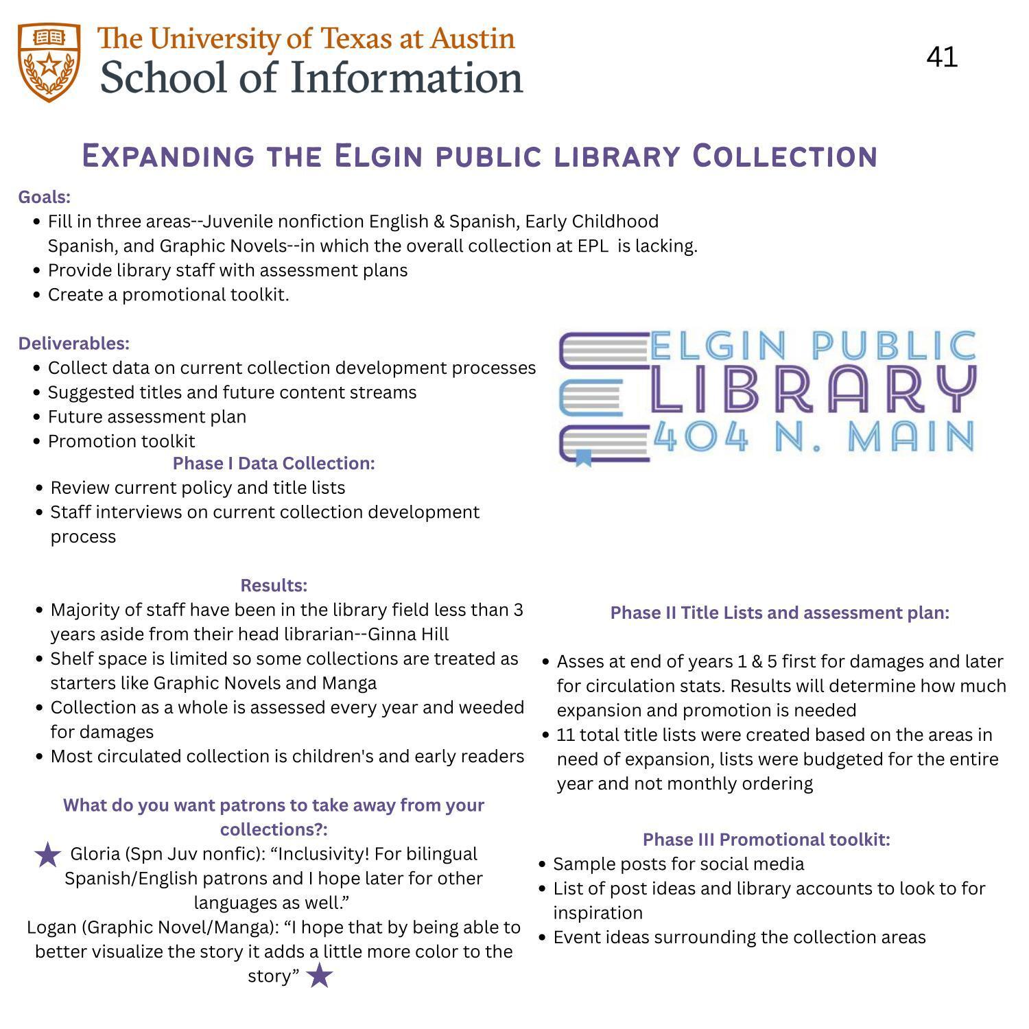 Expanding the Elgin Public Library Collection