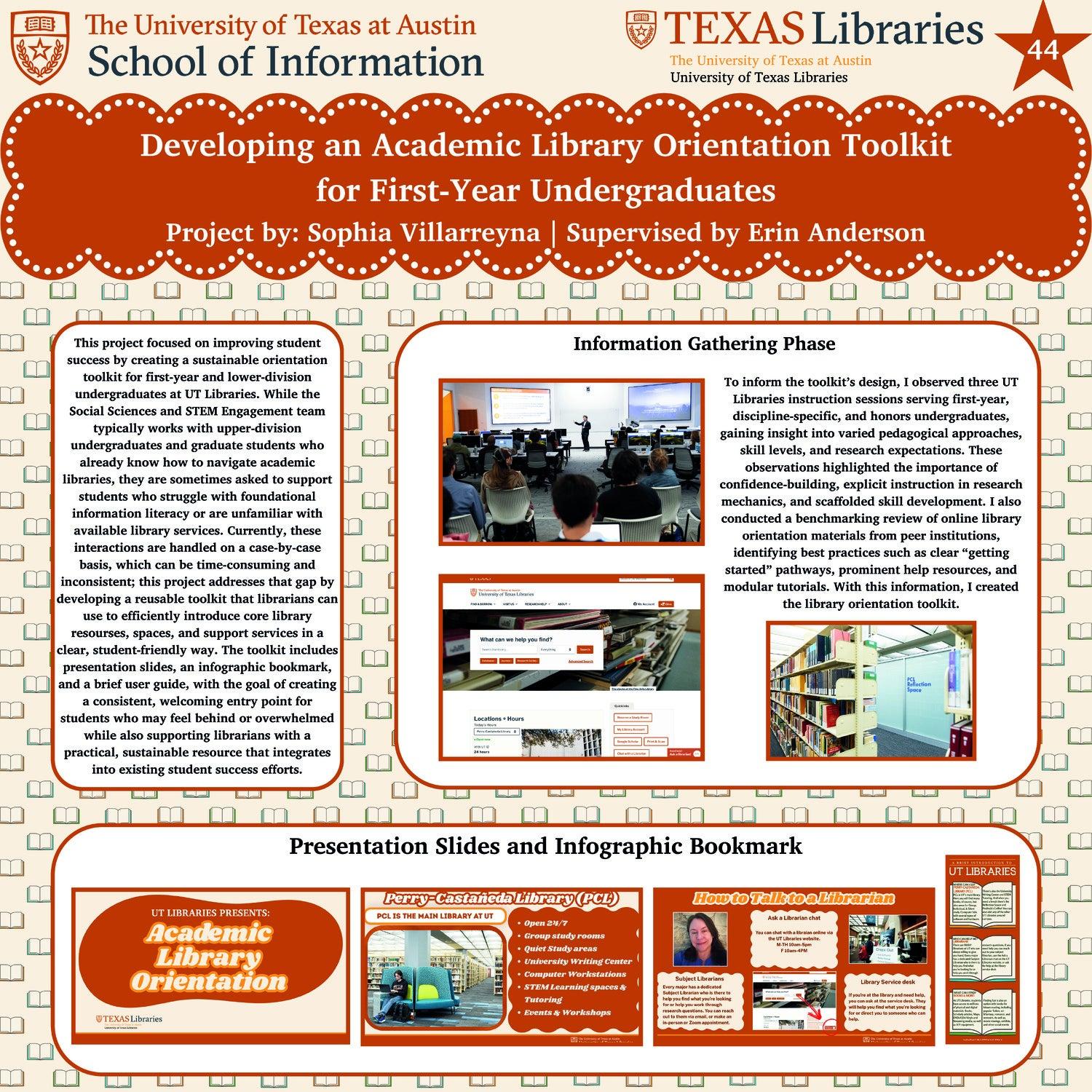 Developing an Academic Library Orientation Toolkit for First-Year Undergraduates