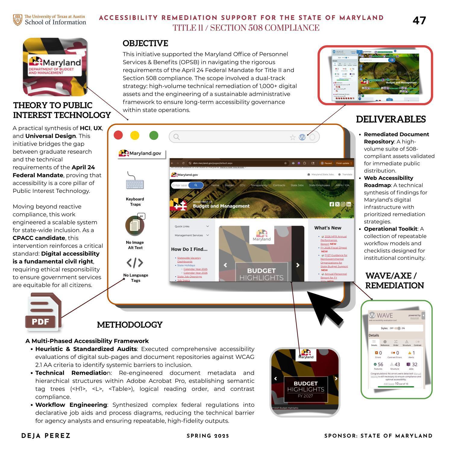 Accessibility Remediation support for the State of Maryland: Title II / 508 Compliance