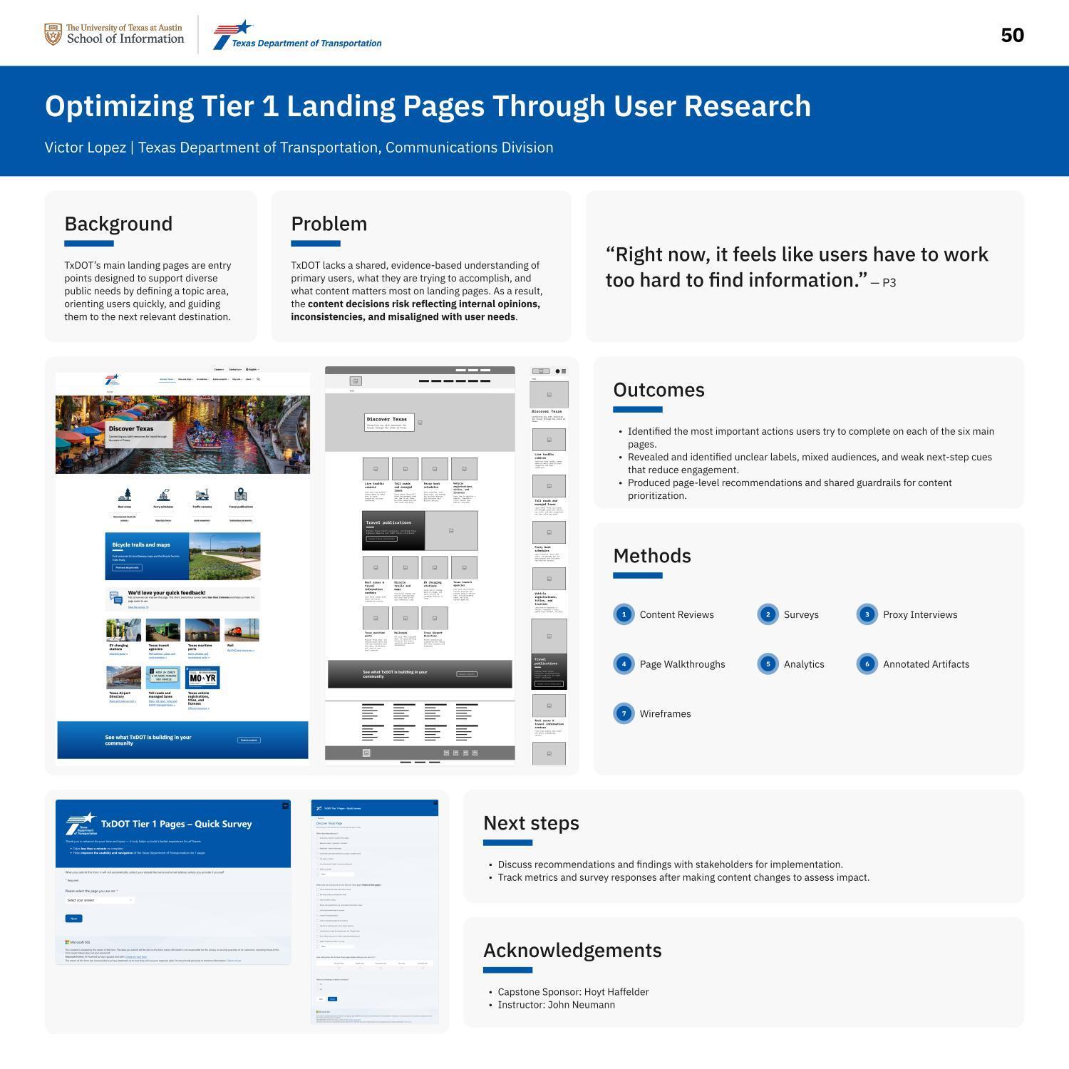 Optimizing Tier 1 Landing Pages Through User Research