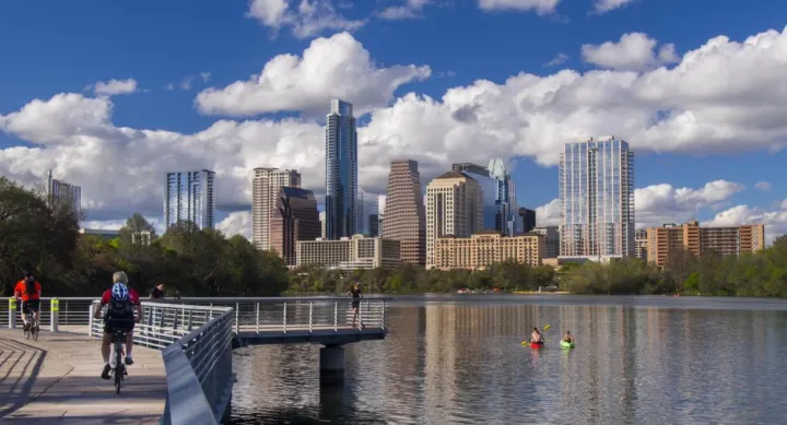 A view of the Austin Downtown from a distance