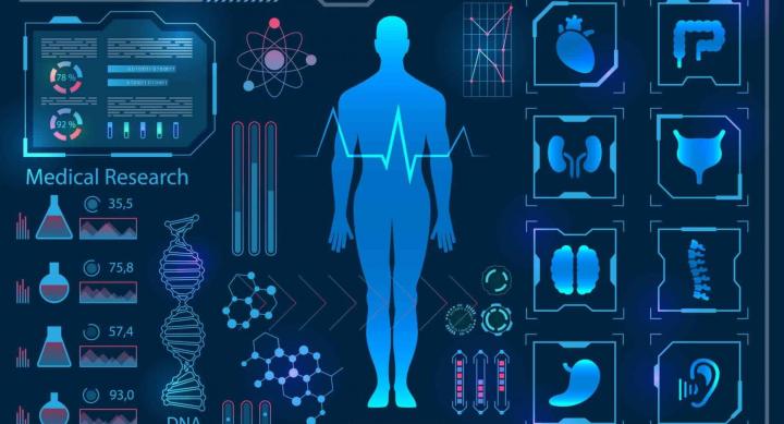 A picture displaying the intersection of human body and computation