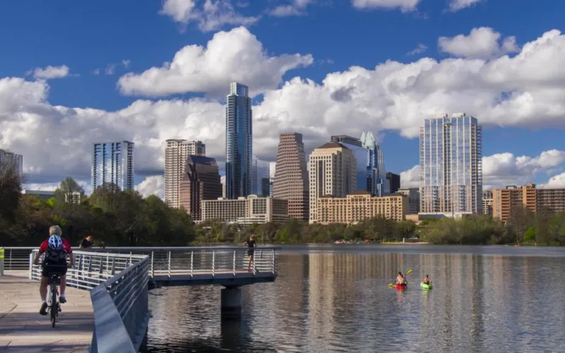 A view of the Austin Downtown from a distance