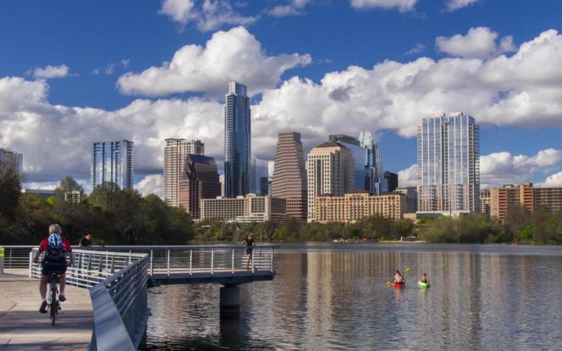 A view of the Austin Downtown from a distance