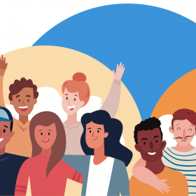 Illustration of a diverse group of people